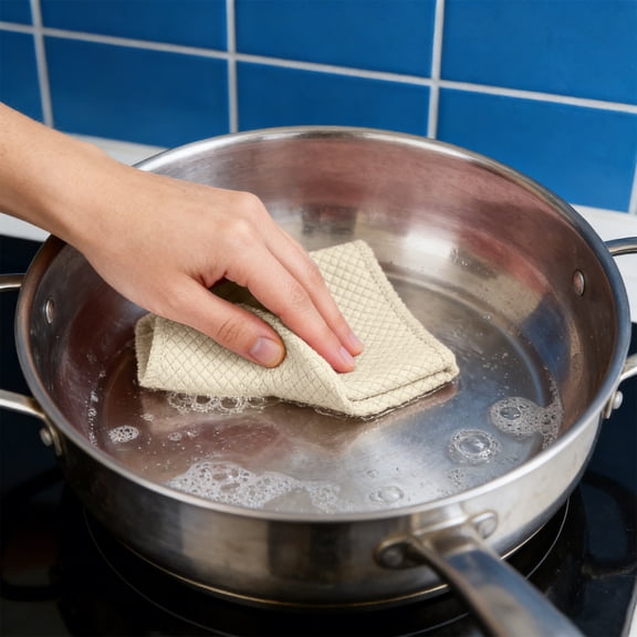 Fast Drying Multi-purpose Waffle Cleaning Cloth, Soft Microfiber Rag for Home Kitchen Car Use, 11.81x11.81 in, Beige, 1 Pack
