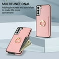 thumbnail image 4 of Allytech Galaxy S21 Case Cover Wallet, PU Leather with Ring Holder Stand Protective Shockproof Slim Fit Shell Phone Case Cover for Samsung Galaxy S21 - Pink, 4 of 8