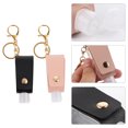 thumbnail image 3 of 2Pcs Sanitizer Bottle Cover Keychain with T-shaped Design for Disinfectant Use in Black 5x7CM, 3 of 8