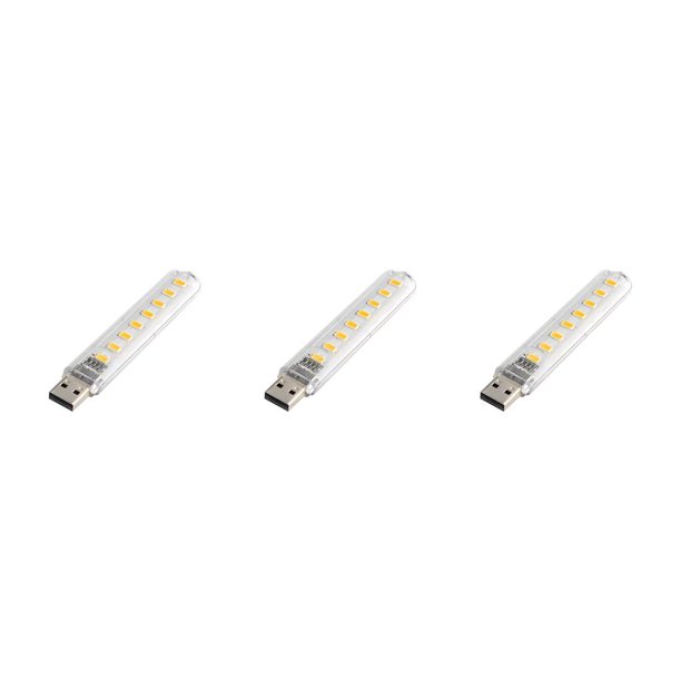 Seitruly Luces nocturnas 8 LED 3-5V 200LM 3000K/7000K Interfaz USB Adaptador de carga para el hogar interior Lámpara de noche Herramienta de Type1 NO1
