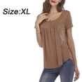 thumbnail image 2 of Womens V Neck Casual Blouse Button Down T Shirts Flare and Flowy Tops, 2 of 6