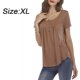 thumbnail image 2 of Blusa casual con cuello en V para mujer con botones y camisetas acampanadas y fluidas, 2 of 6
