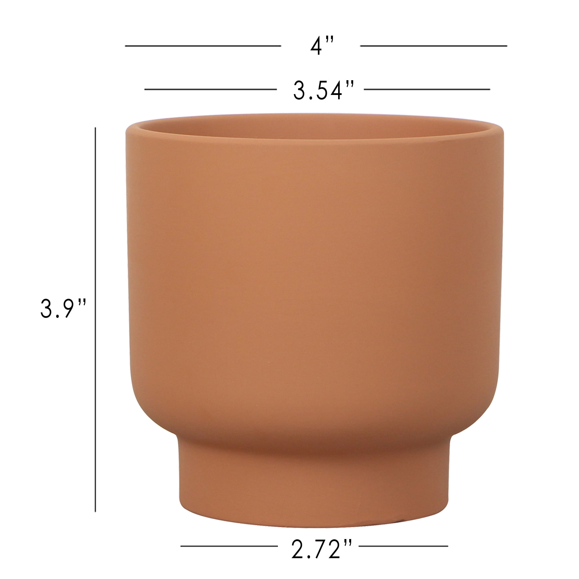 Mainstays Small 4in Diameter Round Terracotta Petra Terra Planter