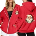 thumbnail image 1 of WILLBEST Sudadera para Mujer, Estilo Navideño, con Cremallera, Manga Larga, Bolsillo, Cordón Ajustable y Capucha Mediana, 1 of 8