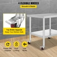 thumbnail image 5 of VEVOR Stainless Steel Work Table 30 x 36 x 34 In w/ Wheel Food Prep Commercial Grade 2 Layers, 5 of 9