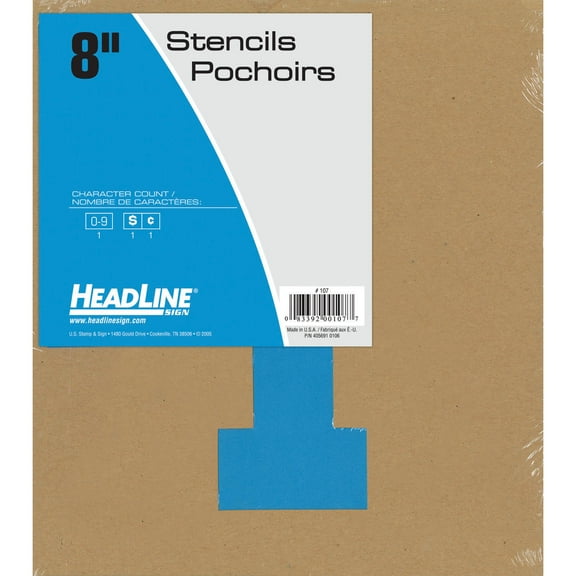 Headline/Geotype Lettering and Paint Stencils, 8", Numbers