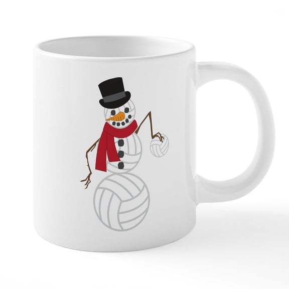 CafePress - Volleyball Snowman - 20 Oz White Ceramic Mega Mug