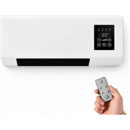 1800W 2-in-1 Wall Mounted Ductless Mini Fan, Smart Mini Split AC With Heating And Fan, Quiet Ductless Inverter System For Living Room With Remote & Timer(Q)