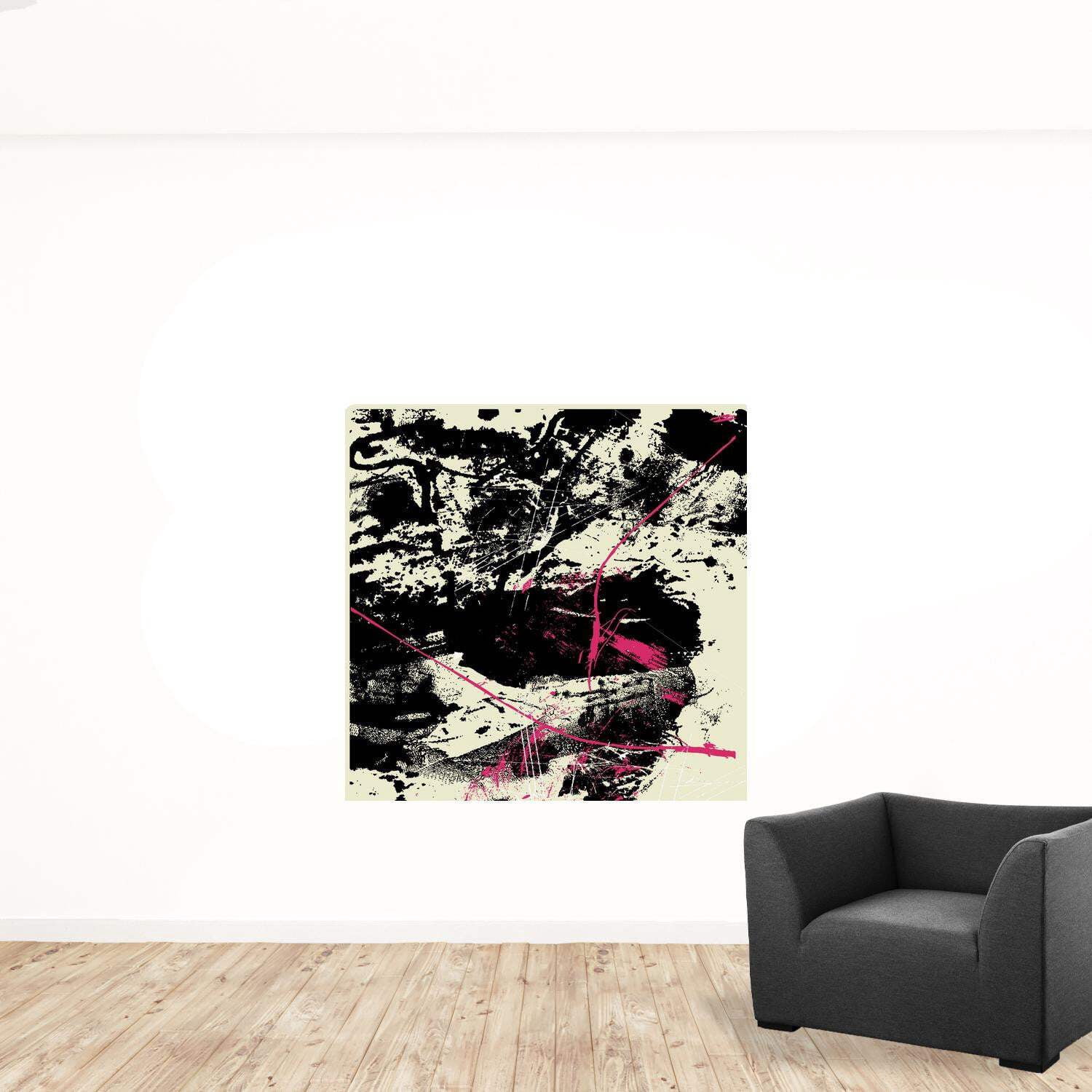 1" x 48" x 48" Black & Beige, Canvas Print - Wall Art