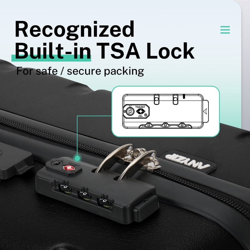 Luggage Sets 2 Piece Hardshell Lightweight Carry on Luggage Cosmetic Case with wheels USB Port TSA Lock 14 20 inch Black