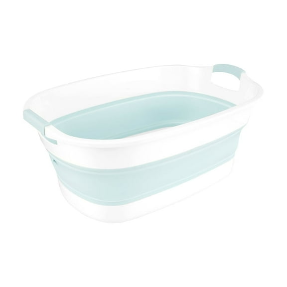 Xiyztok Pet Dog Bathtub 20.86inch Foldable Baby Wash Bathtub Folding Basin Collapsible Laundry Basket Storage Container Organizer,Blue