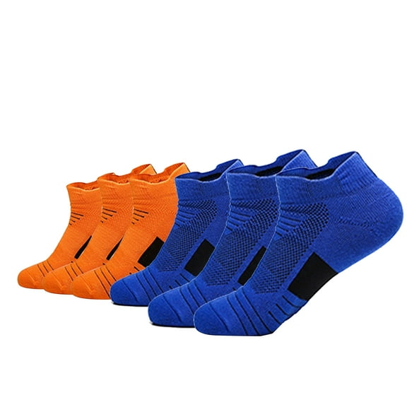 Hehanda 6 Pairs of Men's Towel Bottom Non-Slip Sports Boat Socks Outdoor Basketball Socks Running Socks