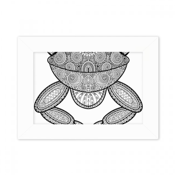 Paint Small Frog Green Art Deco Fashion Photo Mount Frame Picture Art Painting Desktop 5x7 inch