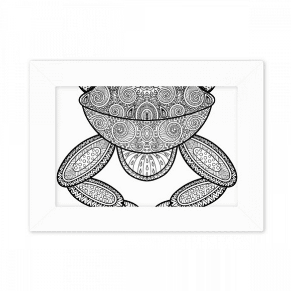 Paint Small Frog Green Art Deco Fashion Photo Mount Frame Picture Art Painting Desktop 5x7 inch