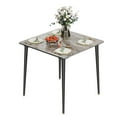 WisFor Sintered Stone Dining Table, Sturdy Metal Legs, 31.5in, Pale