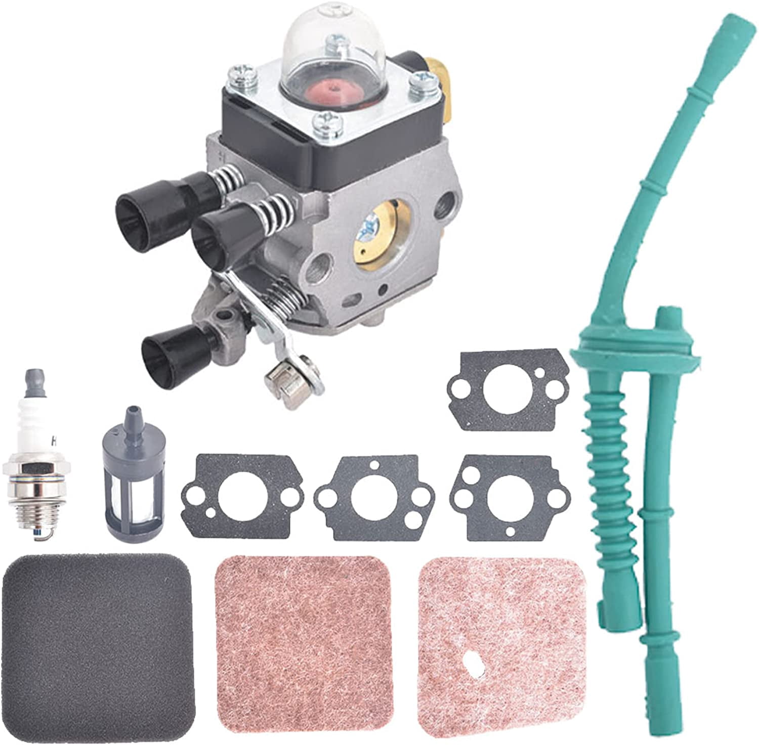 PET-U Carburetor Kit C1Q-S97 Replacement for Stihl FS38 FS45 FS46 FS55 ...