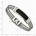 thumbnail image 2 of Chisel Stainless Steel Polished Black IP-plated with .15 carat Diamond 7.75 inch Bracelet, 2 of 2