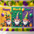 thumbnail image 6 of Colorful Design Mardi Gras Banner Masquerade Masks Carnival Display Festive Balloons Golden Stars Festive Backdrop for Carnival Party Festive Celebration Masquerade Event, 6 of 9