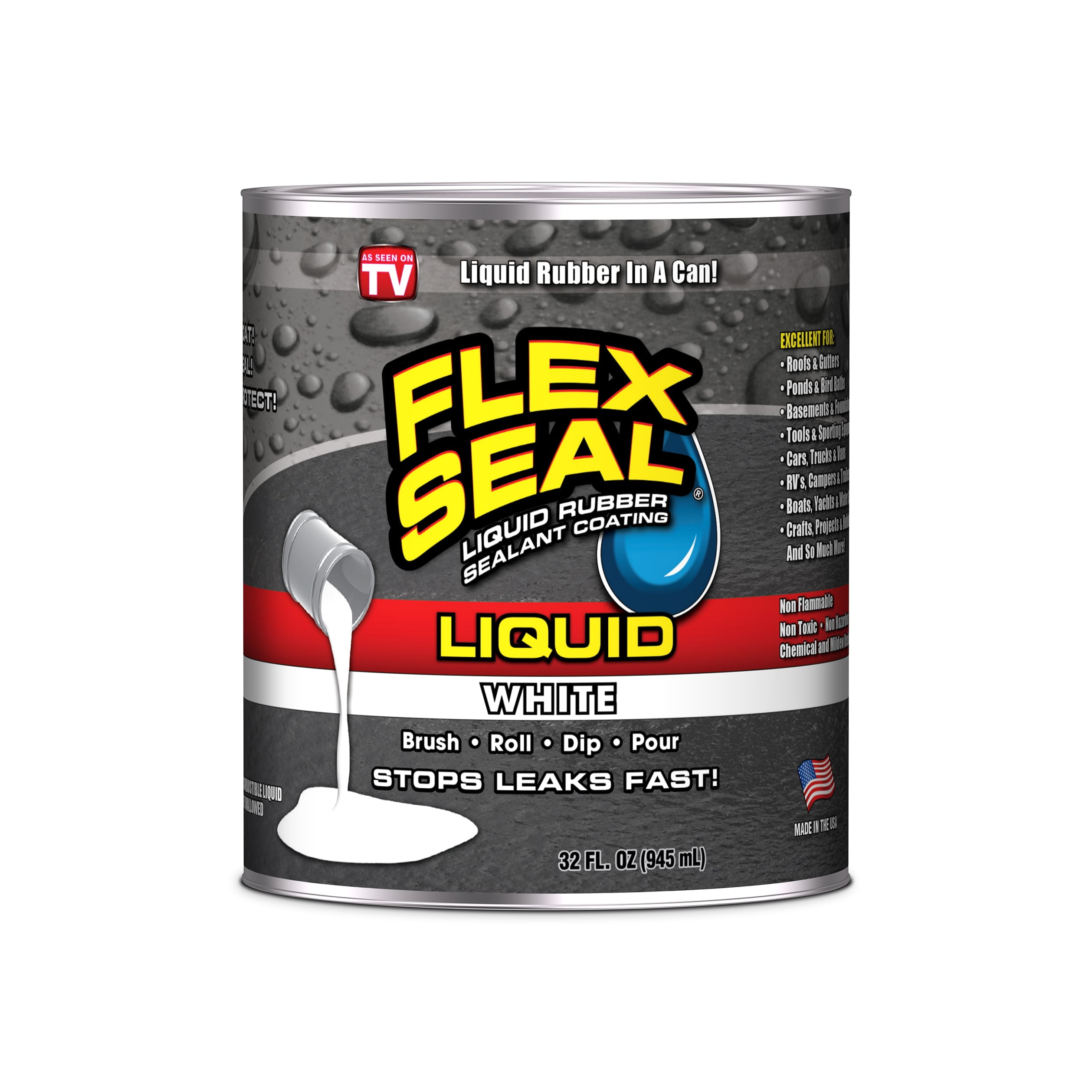 Flex Seal Liquid Rubber in a Can, 32oz, White
