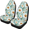 thumbnail image 5 of Pzuqiu Car Front & Rear Seat Covers Full Surround Full Set Car Seat Covers Polyester Fabric Anti-Slip Stretchy, Fit for Trucks SUV most Cars, Daisies, 5 of 10