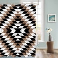 thumbnail image 3 of Fabric Shower Curtain, Boho Moroccan Brown Black and White Striped Geometric Bathroom Curtain with 12 Hooks Waterproof No Bad Odor Machine Washable Bath Curtains for Bathroom, Spa Room, 72"x78", 3 of 6