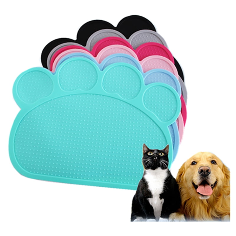 Pet Food Water Bowl Silicone Mat, Slipproof and Spillproof Pet Feeder