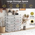 thumbnail image 6 of Giantex 12-Compartment Shoe Rack, Stackable Shoe Unit Box Organizer with Doors, Space Saving Modular Rectangular Cube Storage, 6 of 8