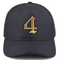 thumbnail image 2 of Daxton Premium Mid Profile Hat Semi Curved Visor Charcoal Cap Black Gold Gothic Embroidered, Number 4, 2 of 4