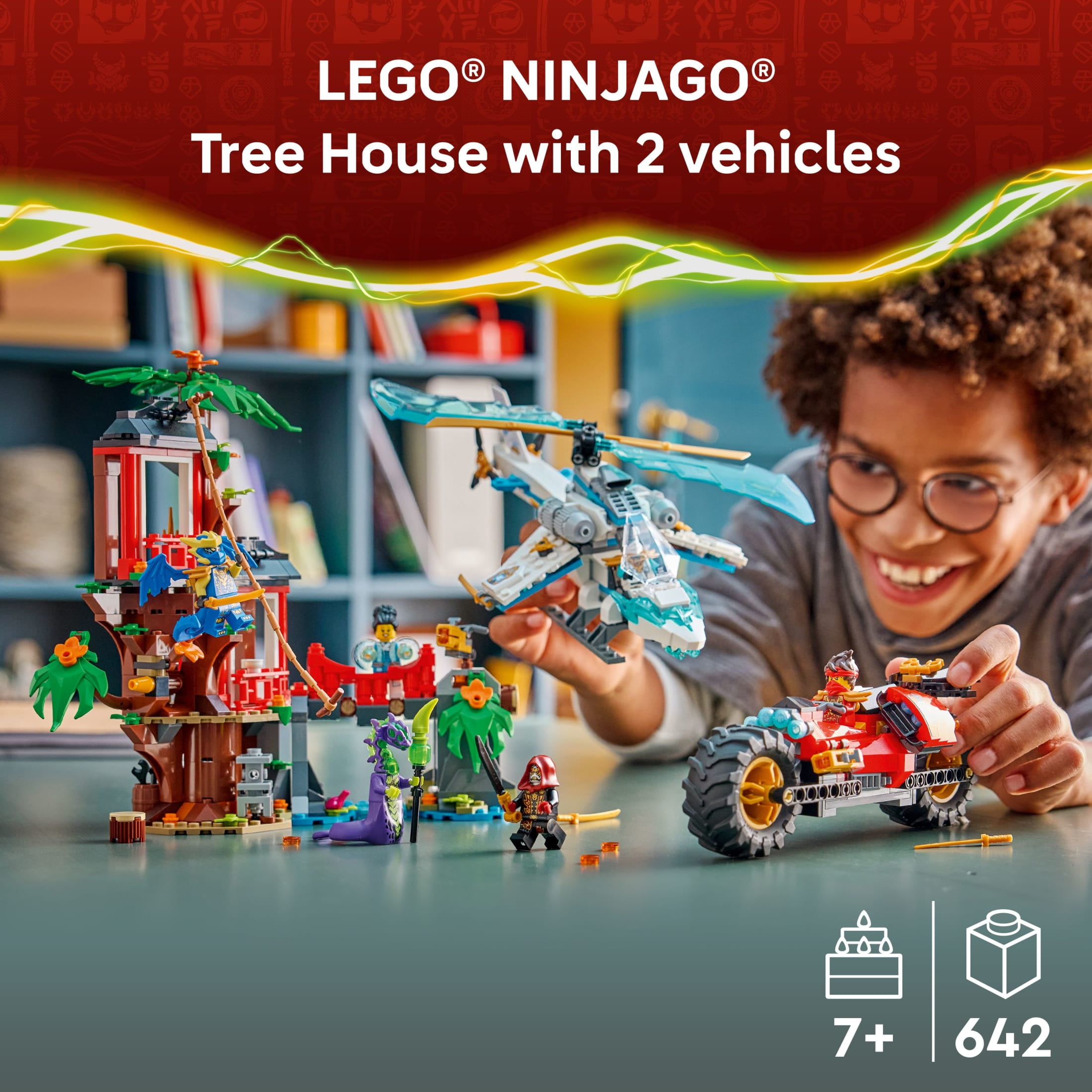 LEGO NINJAGO Ninja Vehicle Tree House Battle Playset for Kids 7+