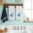 thumbnail image 2 of Serafina Home Summer Soft Absorbent Guest Bathroom Sea Turtle Hand Towels: Aqua Blue Turquoise Royal Blue Embroidery Design, 2 Piece, 2 of 5