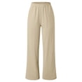 thumbnail image 6 of Levmjia Womens Pants Casual Wide Leg Elastic Waist Cotton Linen Trousers With Pockets Comfortable Loose Fit Pants Spring Summer Home Office Travel Everyday Wear, 6 of 8
