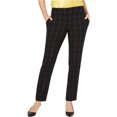 thumbnail image 2 of Pantalones casuales Kasper Windowpane para mujer negro 10, 2 of 2