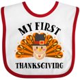 thumbnail image 3 of Inktastic My First Thanksgiving Cute Turkey Pilgrim Hat Boys or Girls Baby Bib, 3 of 4