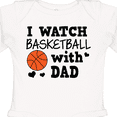 thumbnail image 4 of Inktastic I Watch Basketball with Dad Boys Long Sleeve Baby Bodysuit, 4 of 5