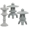 thumbnail image 4 of 3pcs Miniature Pagode Statues Micro Paysage Japonais Style Pagode Lanterne Décor, 4 of 6