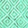 thumbnail image 1 of Ahgly Company Machine Washable Indoor Square Southwestern Turquoise Blue Country Area Rugs, 7' Square, 1 of 4