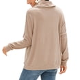 thumbnail image 4 of Sudadera con capucha casual para mujer de manga larga con cordón y bolsillo albaricoque L, 4 of 6