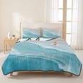 thumbnail image 3 of Queen Quilt Set 90''x96'', Blue Coastal Wave Lightweight Summer Bedspread Coverlet Set with 2 Pillow Shams, Summer Modern Ocean Beach Breathable All Season Quilt Bedding for Bedroom/Guest Room, 3 of 9