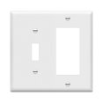 thumbnail image 1 of Placa de pared ENERLITES de 2 módulos, blanca, de policarbonato, 12 x 12 cm, 1 of 7