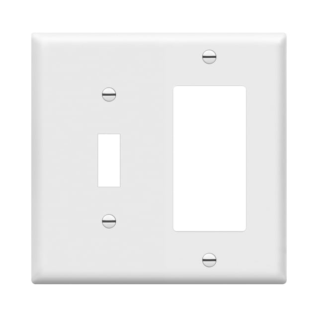 Placa de pared ENERLITES de 2 módulos, blanca, de policarbonato, 12 x 12 cm