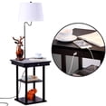 thumbnail image 1 of Brightech Madison Nightstand Side Table with Built In Lamp and USB Port, Black, 1 of 9