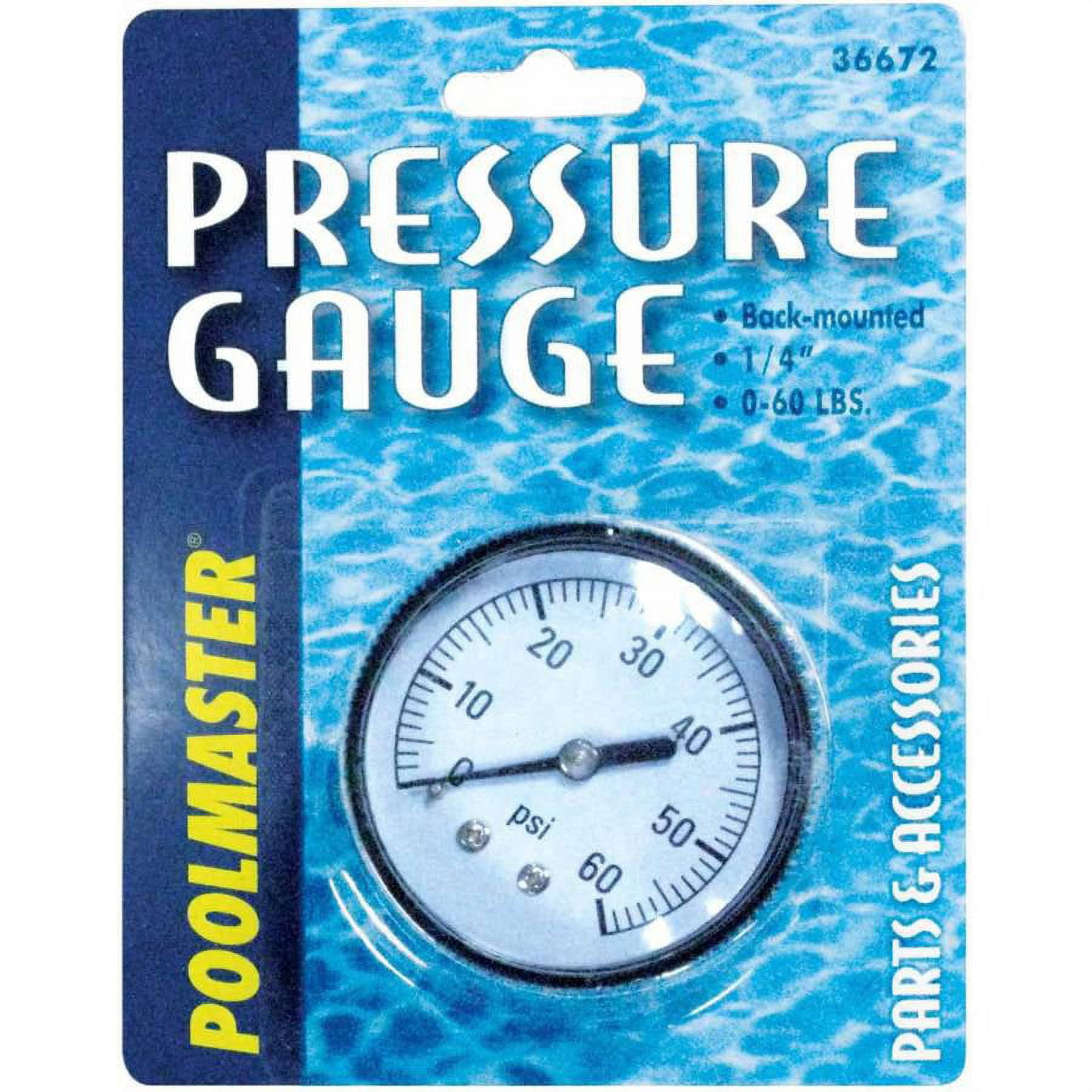 Poolmaster Pressure Gauge, Back Mount