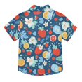 thumbnail image 2 of Dailycode Small Short Sleeve Button Down Shirts Strawberry Orange Flower Casual Shirt 3-10 Years, 2 of 9