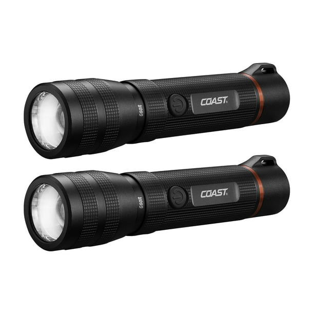Linterna Coast G60R, 1000 lúmenes, impermeable, recargable, 2 unidades