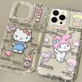 thumbnail image 2 of Funda transparente para Samsung Galaxy S23 Ultra S22 S21 FE S10 Plus Note 20 10 A34 A54 A33 A53 A32 A52, dibujo animado de Hello Kitty Melody, 2 of 5