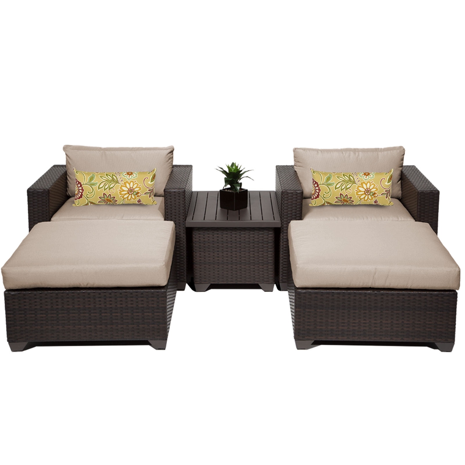 Premier 5 Piece Outdoor Wicker Patio Furniture Set 05a