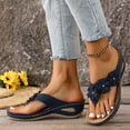 thumbnail image 2 of ibiyuan Comfy Flip Flops for Women Thong Sandals for Women Wide Non- Thick Sole House Slippers for Women Soft Orthofeet Shoes for Women, 2 of 7
