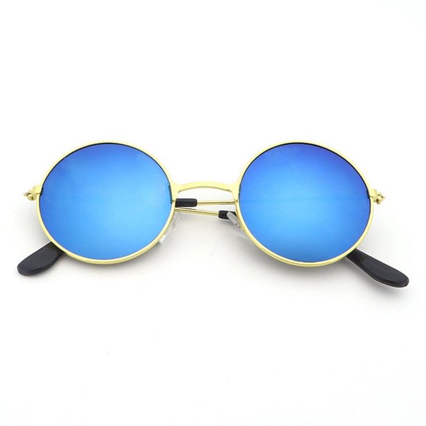 Espejo plano redondo retro artístico, gafas de pato amarillo pequeño con ácido hialurónico, gafas de juguete para gato de la suerte