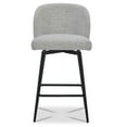 thumbnail image 4 of CHITA 27" Swivel Upholstered Counter Bar Stools Set of 2 with Back & Metal Legs, Fabric in Cloud, 4 of 12