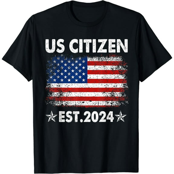 New US Citizen Est 2024 American Immigrant Citizenship Gifts T-Shirt